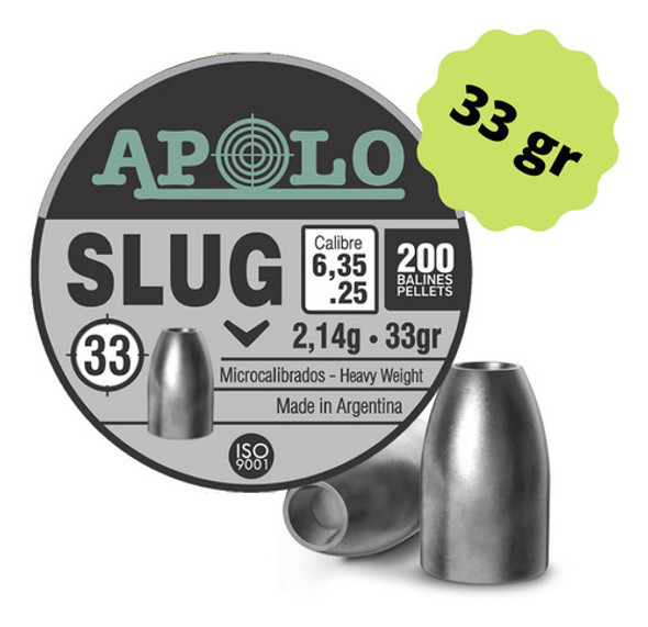 Balines Apolo Puntas Slug 635  33 Grs 3 Latas X 200 1 Balines Apolo Puntas Slug 635  33 Grs 3 Latas X 200 1