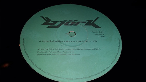Bjork Hyperballad (morales T Terry) Vinilo Maxi Promo Uk 96 1