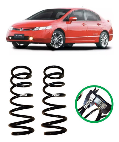 2 Molas Traseiras Reforçadas Gnv Honda New Civic 2006 A 2011 0