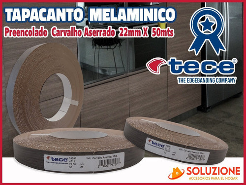 Filo Melaminico Preencolado Carvalho Aserrado 22mmx50mt Tece 1