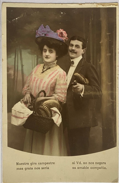Antigua Postal Romántica, Año 1900, Foto, Pareja, Poema Pr75 0 Antigua Postal Romántica, Año 1900, Foto, Pareja, Poema Pr75 0