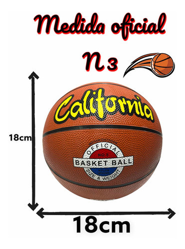 Pelota De Básquet Infantil N 3 Diversión Juegos Basquetbol 0