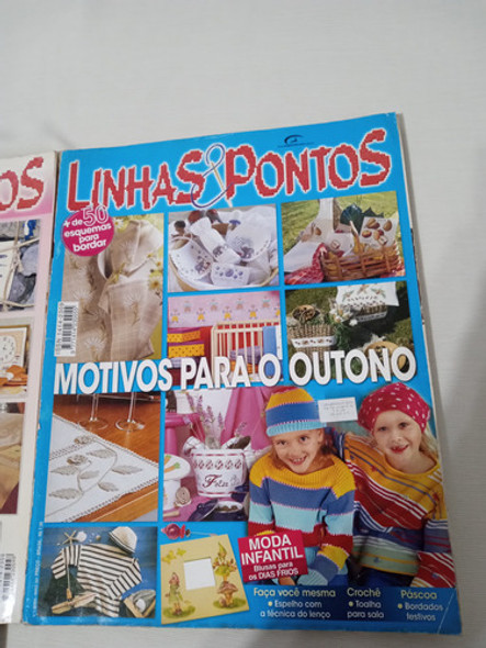 Lote X 3 Revistas Linhas & Pontos Bordados Con Moldes Palerm 1