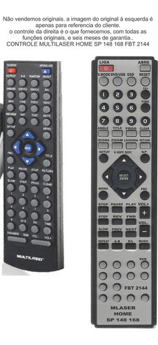 Controle Multilaser Home Sp148 Sp168 Fbt 2144 0