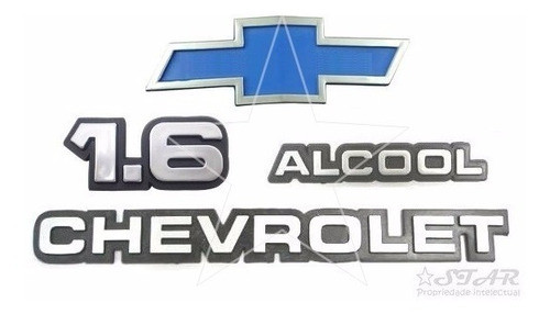 Emblemas 1.6 Alcool Chevrolet + Gravata - Chevette 1983 À 86 0