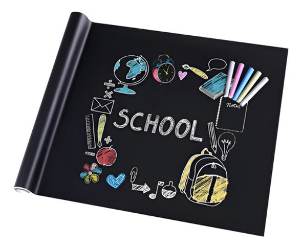 Pizarra / Vinilo Adhesivo Negro + 5 Tizas De Regalo 1 Pizarra / Vinilo Adhesivo Negro + 5 Tizas De Regalo 1