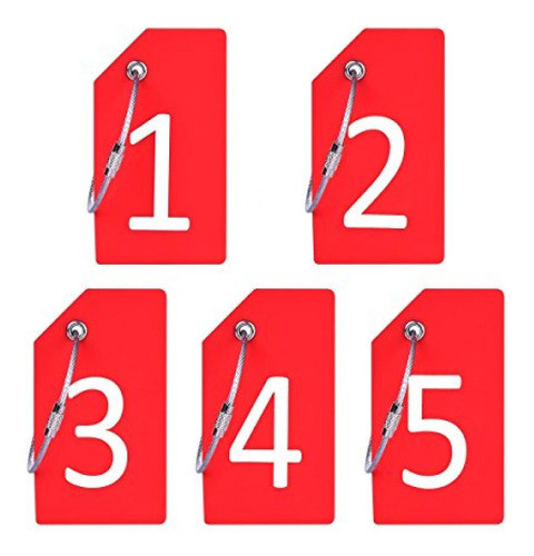 Identificador De Valijas Con Cable Acero - 1-5 Rojo 0