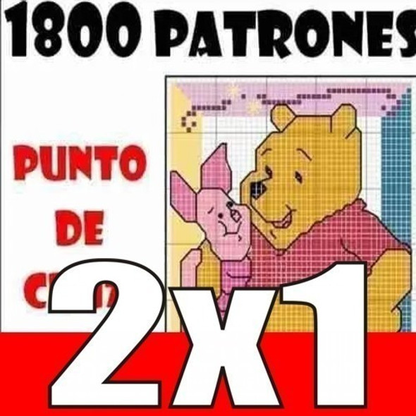 1800 Patrones Punto De Cruz, Con Variados Motivos 0