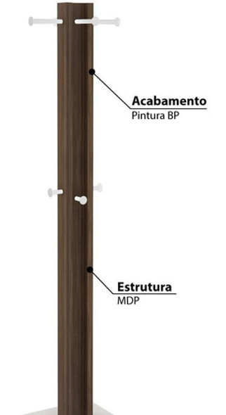 Cabideiro Mancebo De Chão Com 8 Pinos Para Pendura - Nogal 1