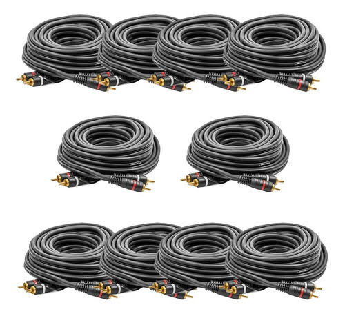 10 Cabos Rca 5 Metros Cabo Permak 5m Som Audio Vídeo 0