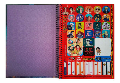 Caderno Universitario One Piece 1 Materia Capa Dura Kit C/4 1