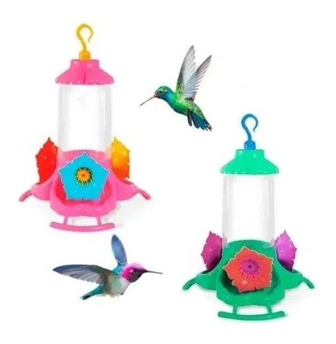 Bebedero Avecitas Colibritos Diseño Florecitas Colgante 0