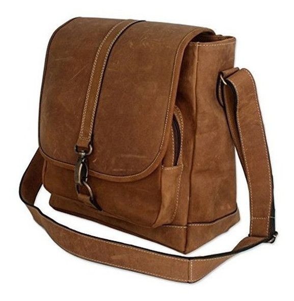 Novica Bolsa De Hombro Loca Verano De Piel Color Cafe 0
