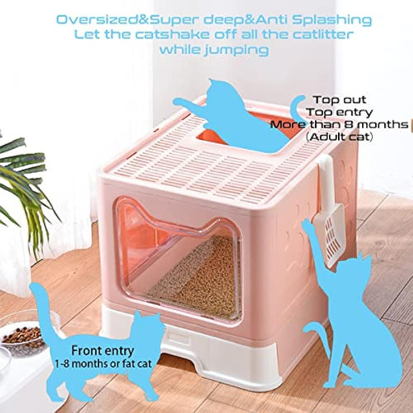Caja De Arena Para Gatos De Entrada Superior Con Tapa, Orina 1