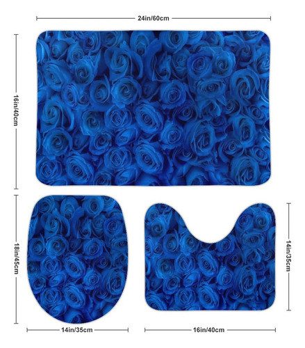 Juego De 3 Tapetes De Bano, Tapetes De Bano, Diseno De Flore 1