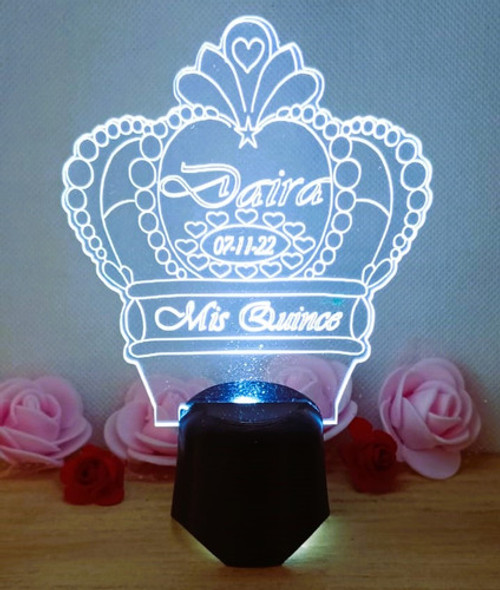 Souvenir De Acrílico Cristal Con Luz Led De Color 1