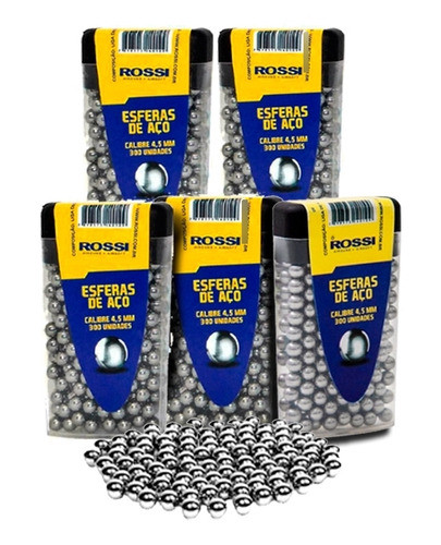 Kit 1500un Esfera Aço Rossi Cb128 Recarga Airgun Cal. 4,5mm 1