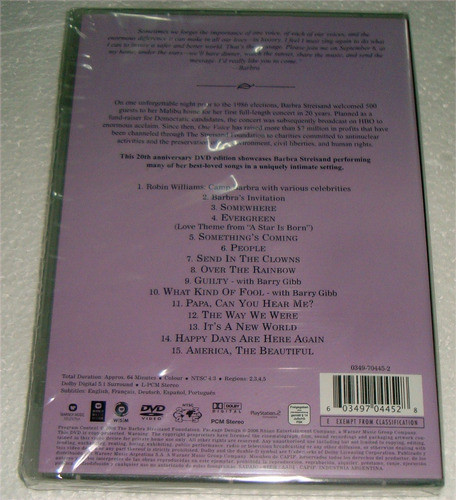 Barbra Streisand One Voice Dvd Nuevo / Kktus 1