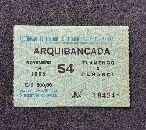 Ingresso Futebol Flamengo X Peñarol Libertadores 1982 0