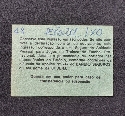 Ingresso Futebol Flamengo X Peñarol Libertadores 1982 1