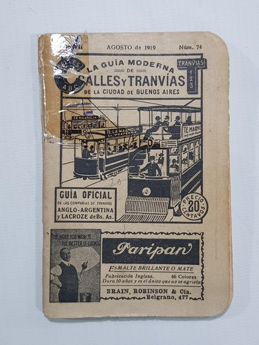 Antiguos Tranvías Guía 1919 Recorridos Calle Bs As Mag 58798 0