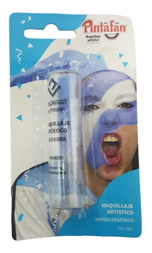 Maquillaje Barra Blanco Y Celeste Mundial Argentina Pintafan 0