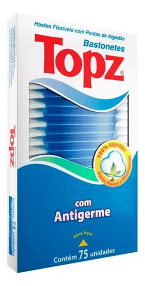 Cotonete  Algodão Suave 375 Pçs Premium Prático Topz 1