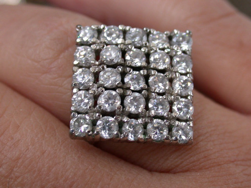 Luli Herm Anillo Plata 925 Circonias Enorme Brillo Oferta 1