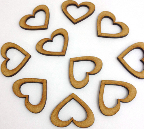 Coração Decorativos Vazado Em Mdf Com 35 Cm  10 Unidades 1