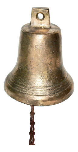Campana Grande De Bronce Con Cadena 2,200 K. 1