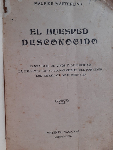 El Huésped Desconocido M Maeterlinck 1