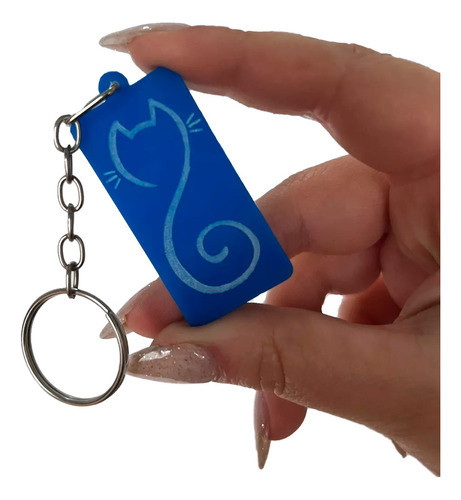 Llavero Diseño Silueta Gato Sovenir Acrílico Color Pack X 5u 0