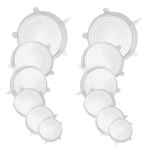 2 Kit De 6 Pacotes Tampa Silicone Tampas Vedar Potes Panelas 0