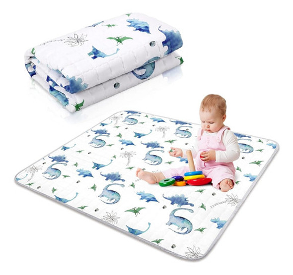 43x43'' Dinosaur Baby Play Mat Tapete De Juego De Piso Plega 0