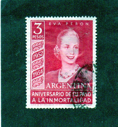 Argentina 1954, Eva Peron Mt N° 545a Usado, Mira!!! 0