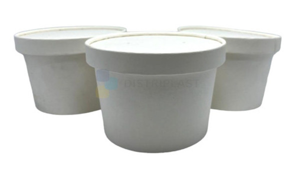 Pote Polipapel Envase Descartable 500cc, Helado, Sopa X100u 0