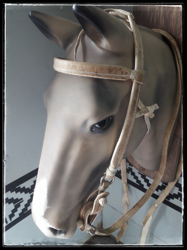 Cabezada Y Riendas Ancha Con Bomba En Crudo P/caballo! Me 1