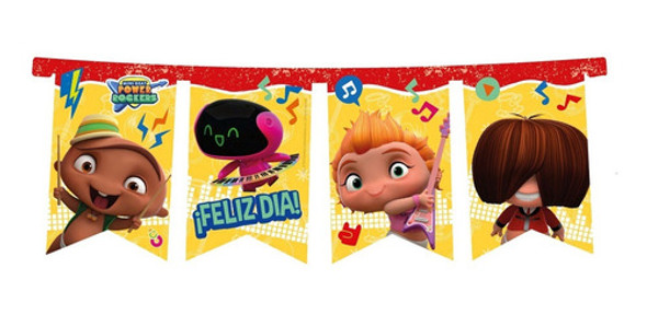 Banderin Para Cumpleaños - Mini Beat Power Rockers 0