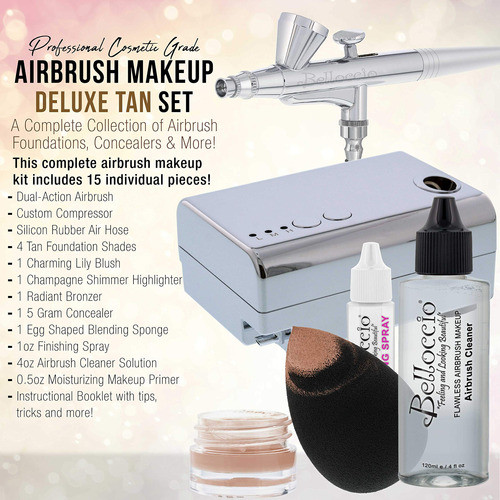 Sistema De Maquiagem Cosmética Airbrush Belloccio W/ 4 Tan F 1