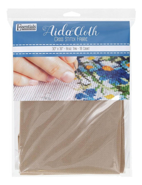 Tela De Cruz Beige/tan Para Bordado, 76cm X 91cm, Cuenta 18 0