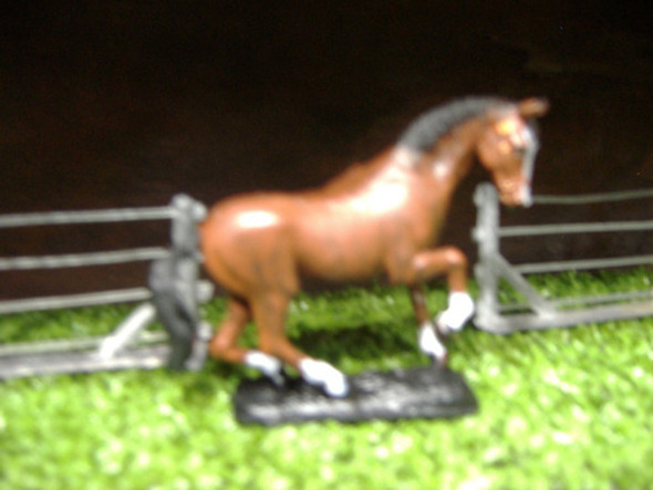 Antiguo Caballo De Plomo Soldaditos Granja 0
