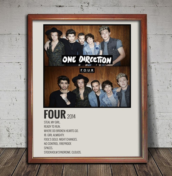 One Direction Poster Album Four En Cuadro Para Colgar 0