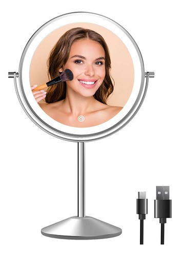 8  Espejo De Espejo Y Doble Aumento Y Normal Soporte Cosméti 0