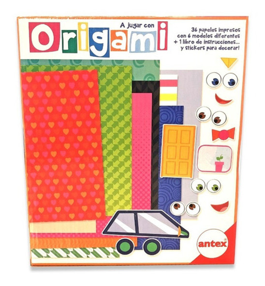 Crea Origami Origamis 36 Papeles Libro Y Stickers Antex 1