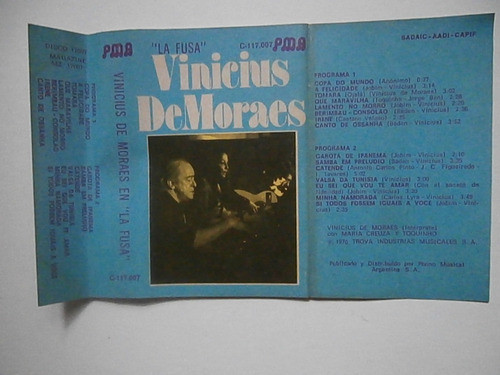 Vinicius De Moraes Vivo La Fusa* Cassette 1970 Hace 54 Años* 1