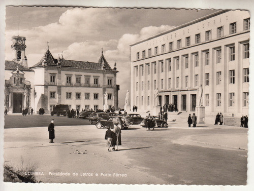 1958 Postal Vista De Facultad De Letras De Coimbra Portugal 0