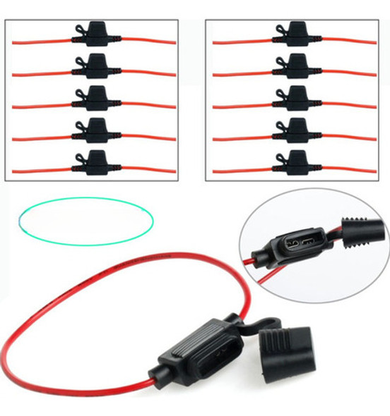 10pcs Calibre 12 Atc Fusible Soporte En Línea Awg Cable Para 0