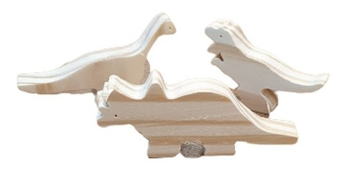 Dinosaurios De Madera Sin Pintar Waldorf 10 Piezas Lc 0