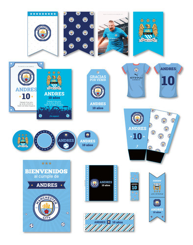 Kit Cumple Candy Imprimible Manchester City 0