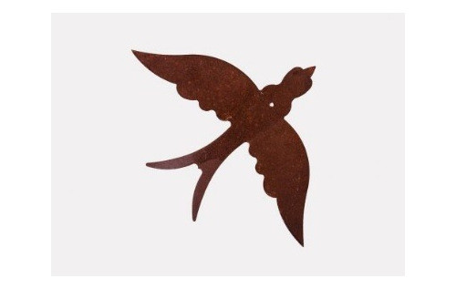 Pajaro De Chapa Mediano Oxido De Pared Colgar 27x22 0